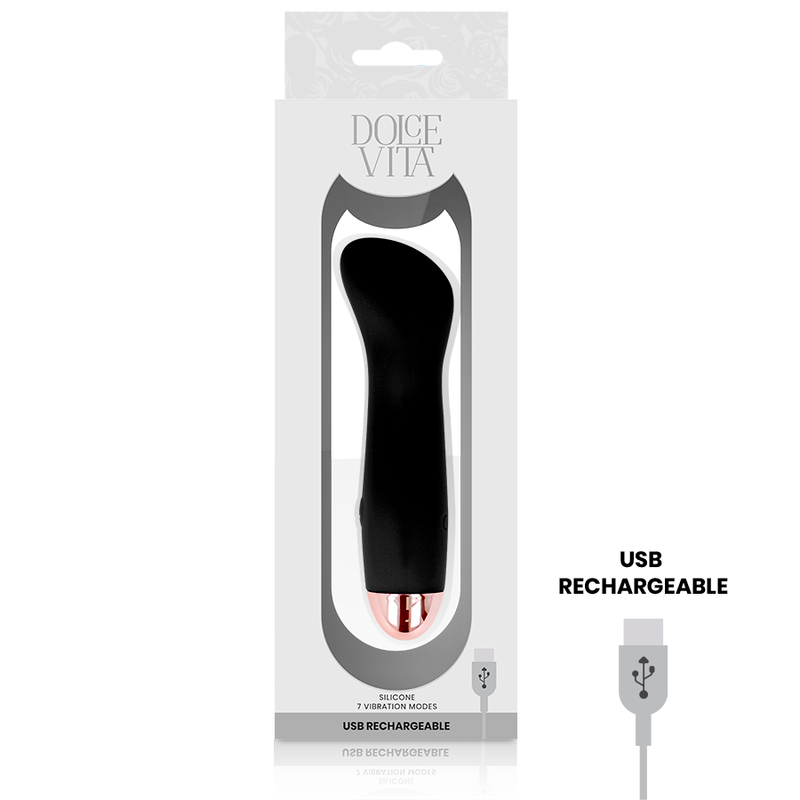 DOLCE VITA - RECHARGEABLE VIBRATOR ONE BLACK 7 SPEED