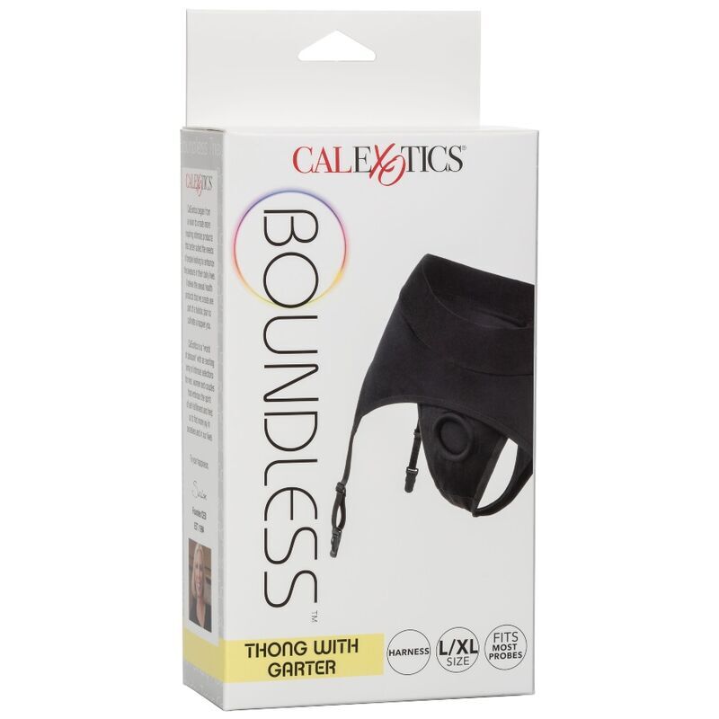 CALEXOTICS - BOUNDLESS THONG WITH GARTER L/XL