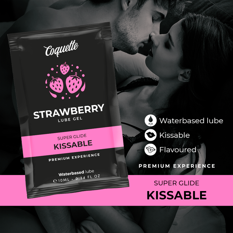 COQUETTE CHIC DESIRE - STRAWBERRY WATER BASED KISSABLE LUBRICANT POCKET 10 ML