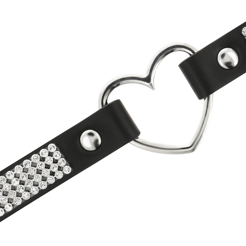 COQUETTE CHIC DESIRE - VEGAN LEATHER CHOKER WITH HEART