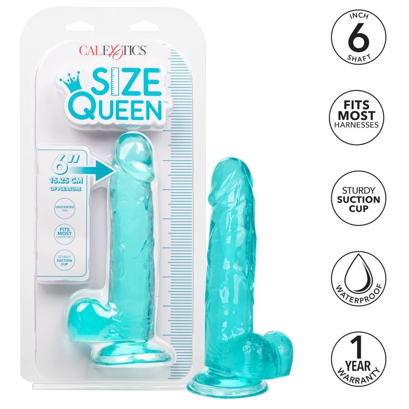 CALEXOTICS - SIZE QUEEN DILDO BLUE 15.3 CM