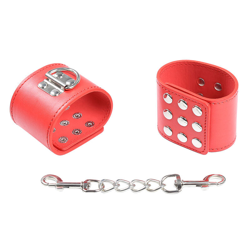 OHMAMA FETISH - RED HANDCUFFS WITH SNAP CLOSURE