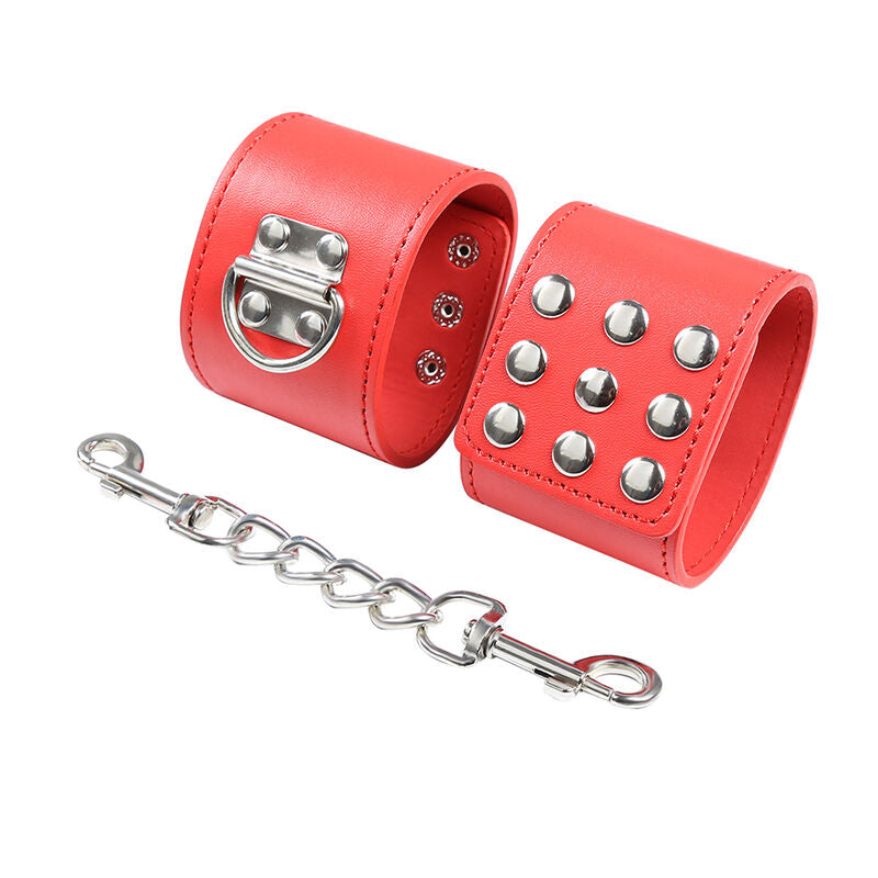 OHMAMA FETISH - RED HANDCUFFS WITH SNAP CLOSURE