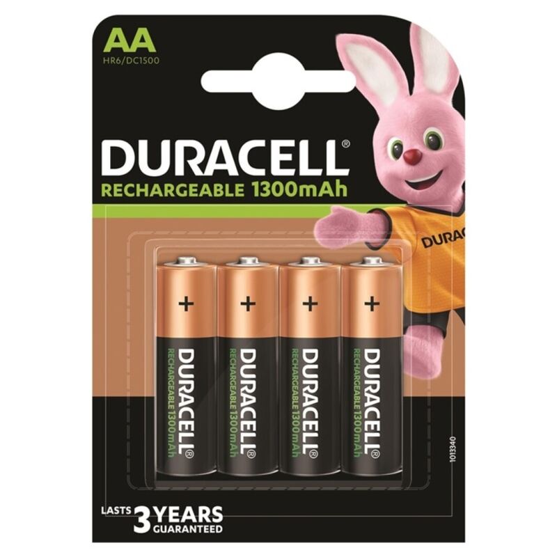 DURACELL - RECHARGEABLE BATTERY HR6 AA 1300mAh 4 UNIT