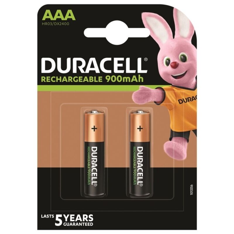 DURACELL - RECHARGEABLE BATTERY HR03 AAA 900mAh 2 UNIT