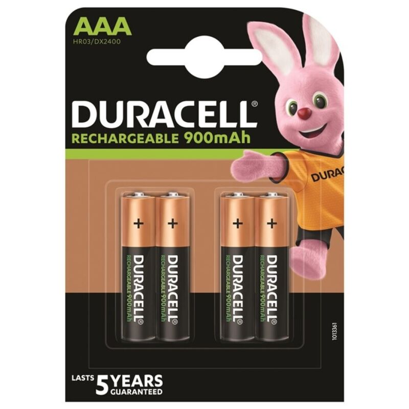 DURACELL - RECHARGEABLE BATTERY HR03 AAA 900mAh 4 UNIT