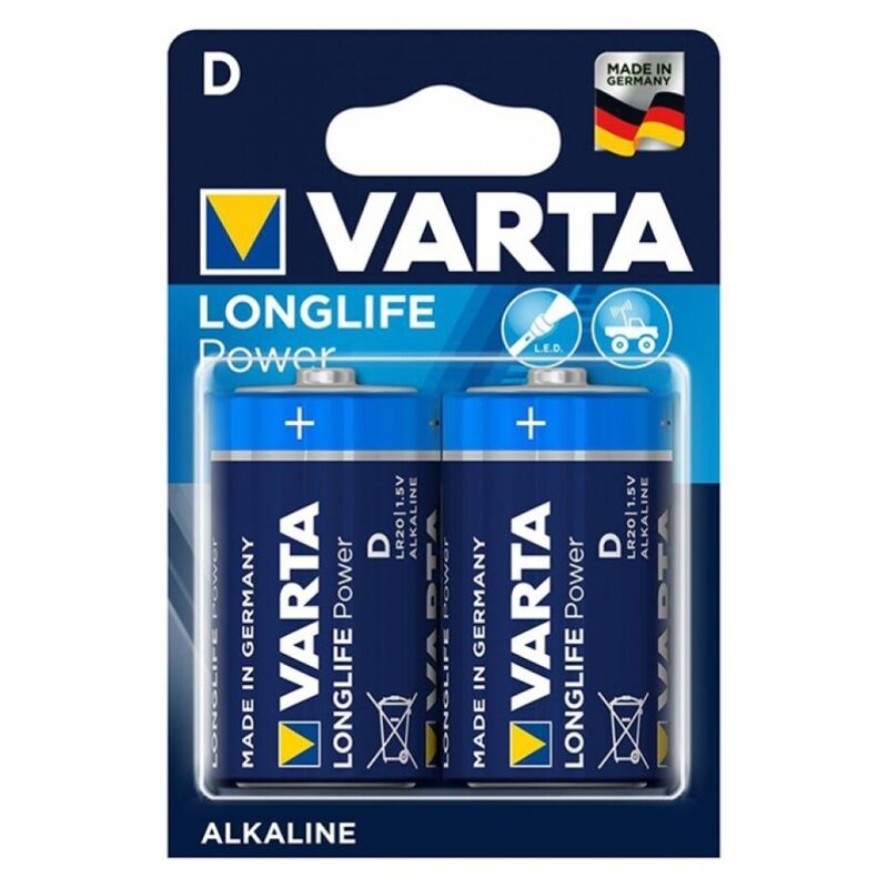 VARTA - LONGLIFE POWER ALKALINE BATTERY D LR20 2 UNIT