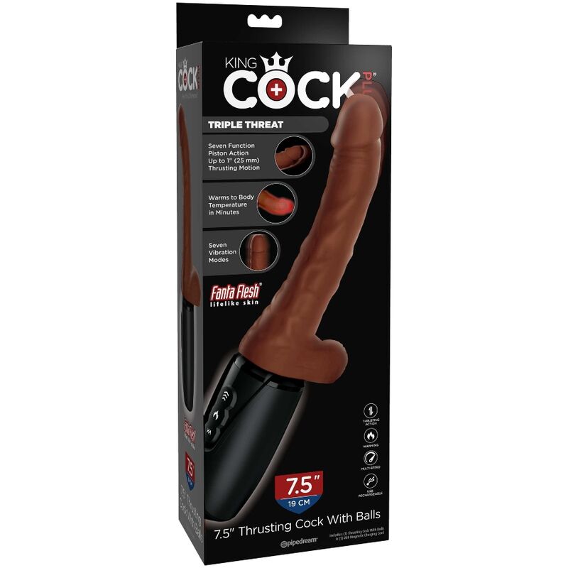 KING COCK - PLUS TRIPLE THREAT BROWN SKIN TONE