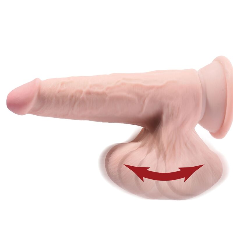 KING COCK - PLUS 3D DILDO SWINGING BALLS 24.5 CM LIGHT SKIN