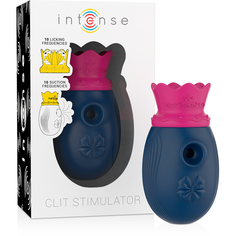 INTENSE - CLIT STIMULATOR 10 LICKING AND SUCTION FREQUENCIES - BLUE