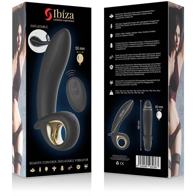 IBIZA - POWERFUL INFLATABLE ANAL/VAGINAL VIBRATOR REMOTE CONTROL