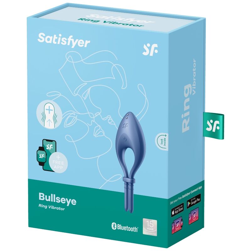 SATISFYER - BULLSEYE RING VIBRATOR APP BLUE