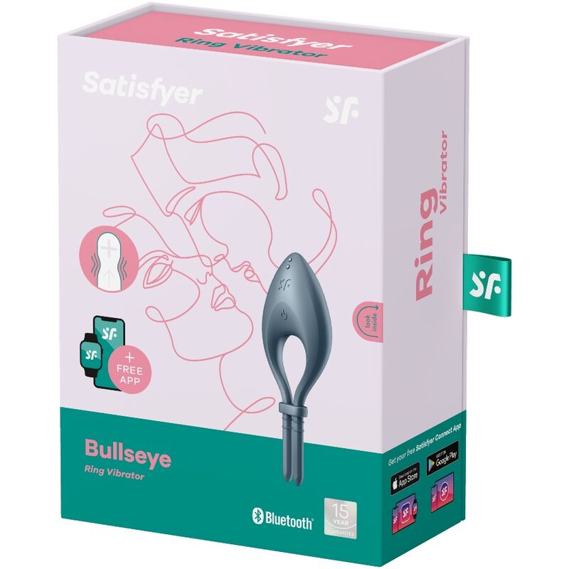 SATISFYER - BULLSEYE RING VIBRATOR APP GREY