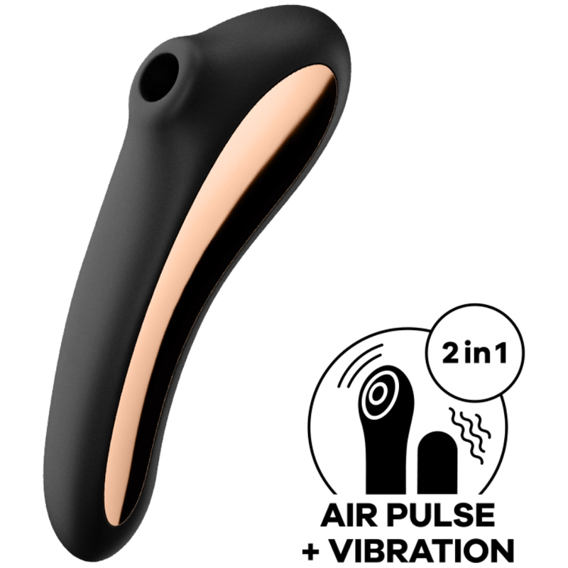 SATISFYER - DUAL KISS AIR PULSE VIBRATOR BLACK