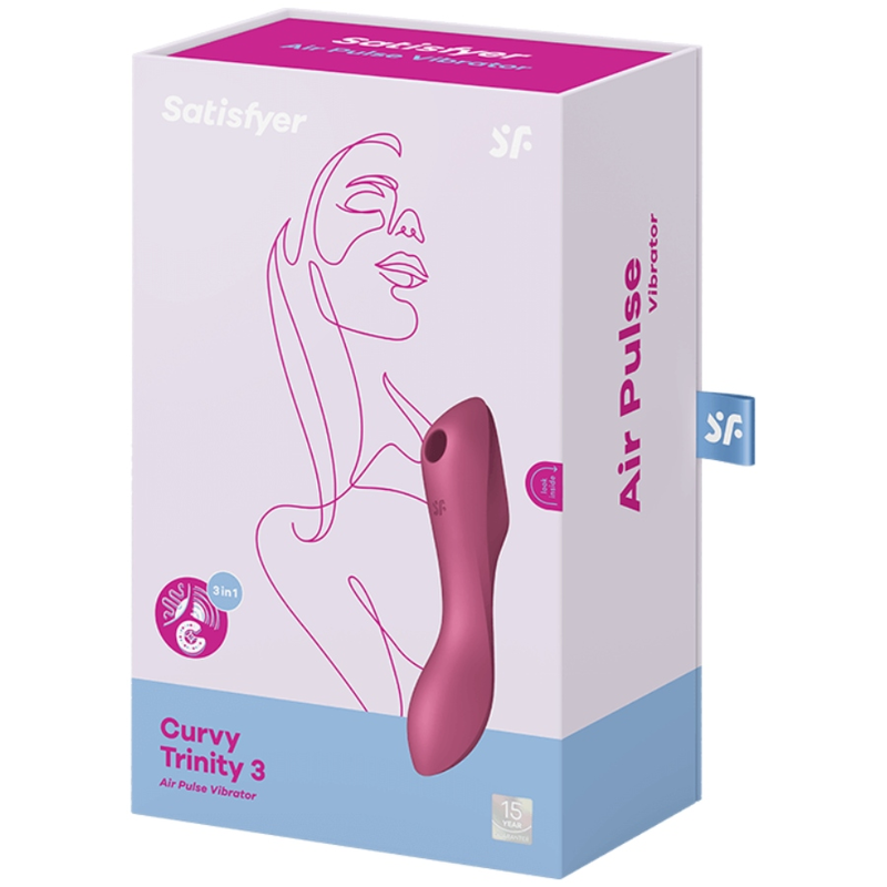 SATISFYER - CURVY TRINITY 3 AIR PULSE VIBRATOR RED