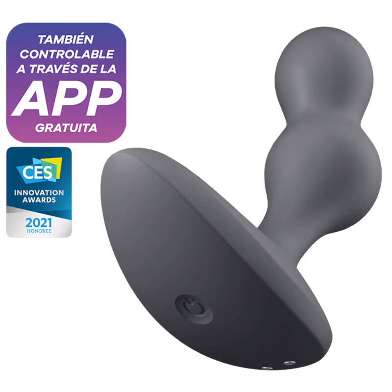 SATISFYER - DEEP DIVER VIBRATING PLUG APP GREY