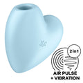 SATISFYER - CUTIE HEART AIR PULSE STIMULATOR & VIBRATOR BLUE