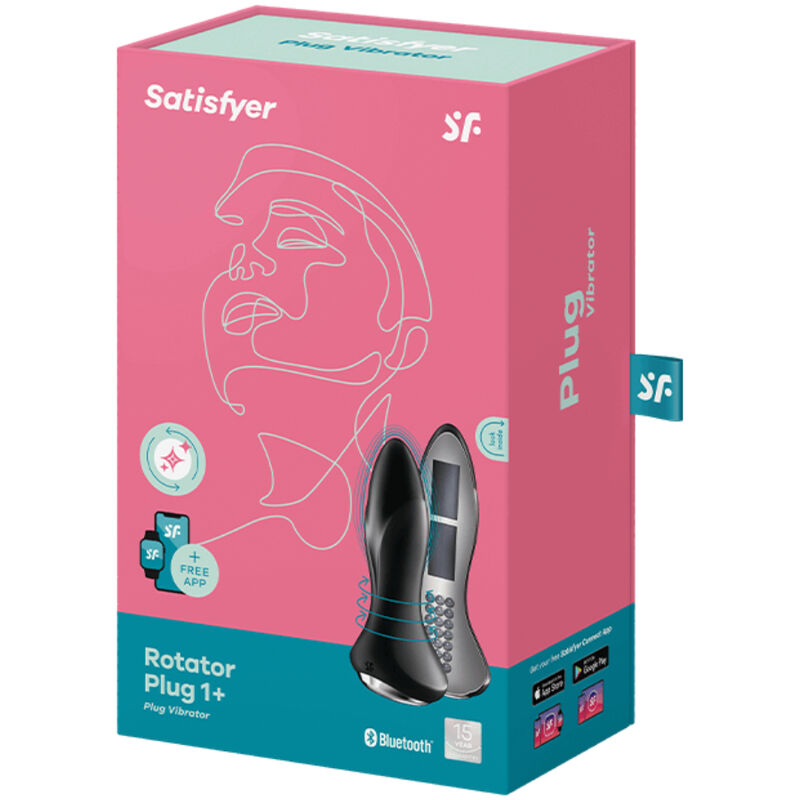 SATISFYER - ROTATOR PLUG 1+ VIBRATING PLUG APP RED