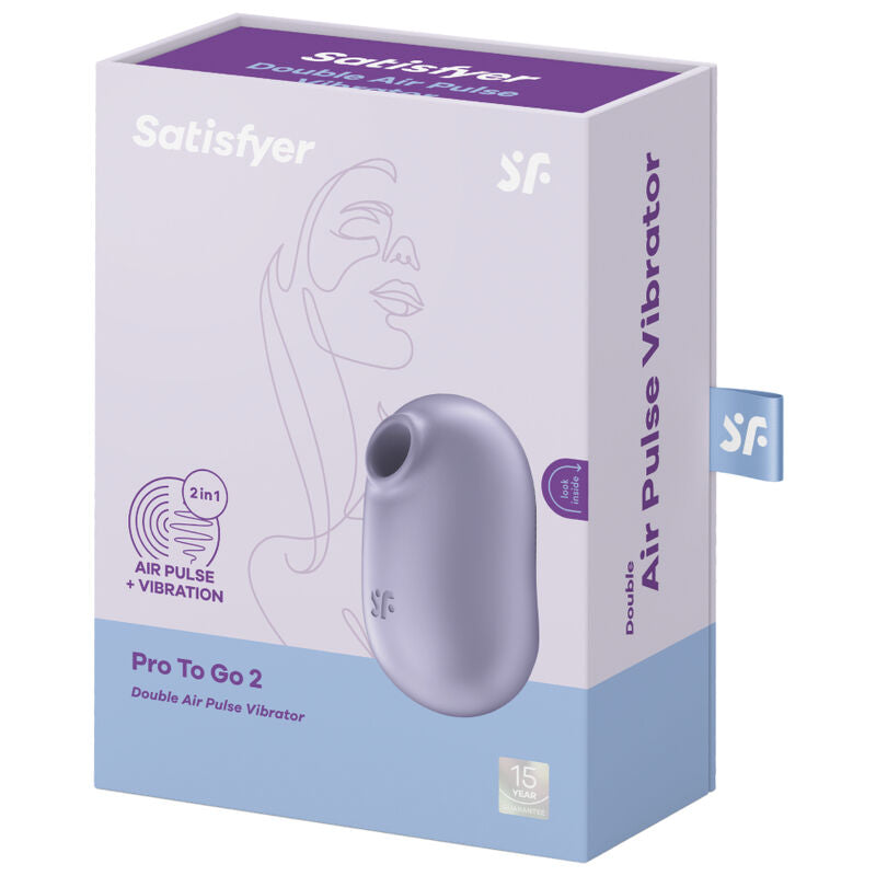 SATISFYER - PRO TO GO 2 DOUBLE AIR PULSE STIMULATOR & VIBRATOR GREEN