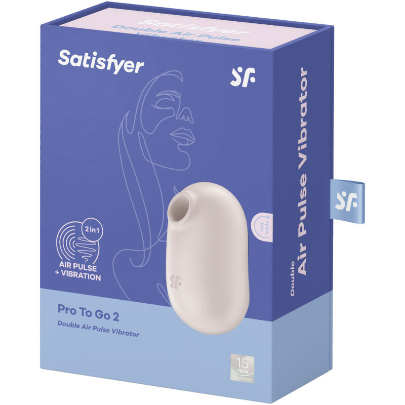 SATISFYER - PRO TO GO 2 DOUBLE AIR PULSE STIMULATOR & VIBRATOR GREEN