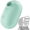 SATISFYER - PRO TO GO 2 DOUBLE AIR PULSE STIMULATOR & VIBRATOR GREEN