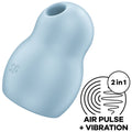 SATISFYER - PRO TO GO 1 DOUBLE AIR PULSE STIMULATOR & VIBRATOR BLUE