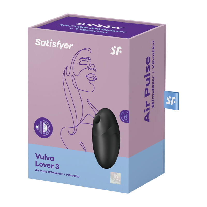 SATISFYER - VULVA LOVER 3 AIR PULSE STIMULATOR & VIBRATOR BLACK