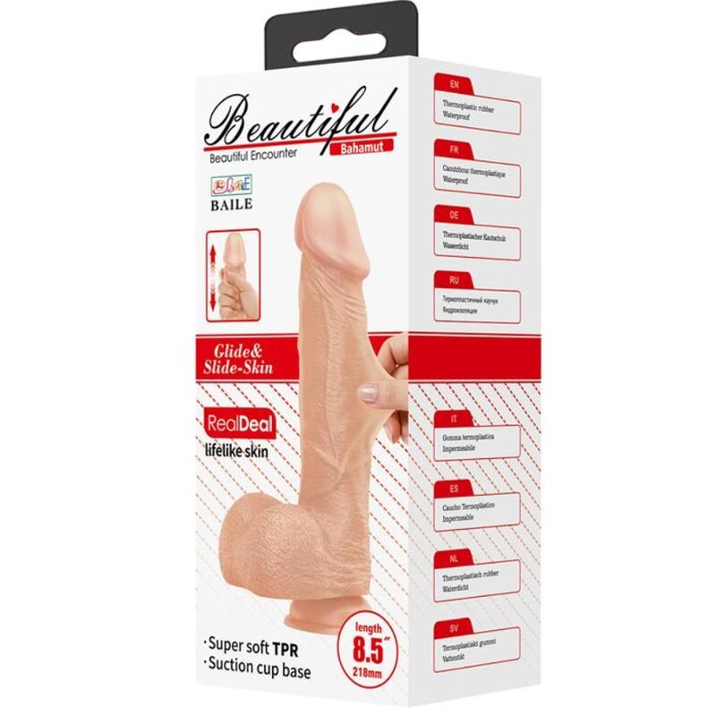 BAILE - BEAUTIFUL ENCOUNTER BAHAMUT FLEXIBLE REALISTIC DILDO 21.8 CM NATURAL