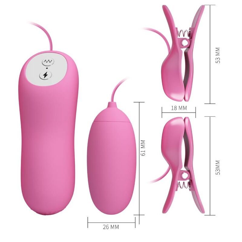 PRETTY LOVE - TWEEZERS WITH VIBRATION AND PINK ELETROSHOCK