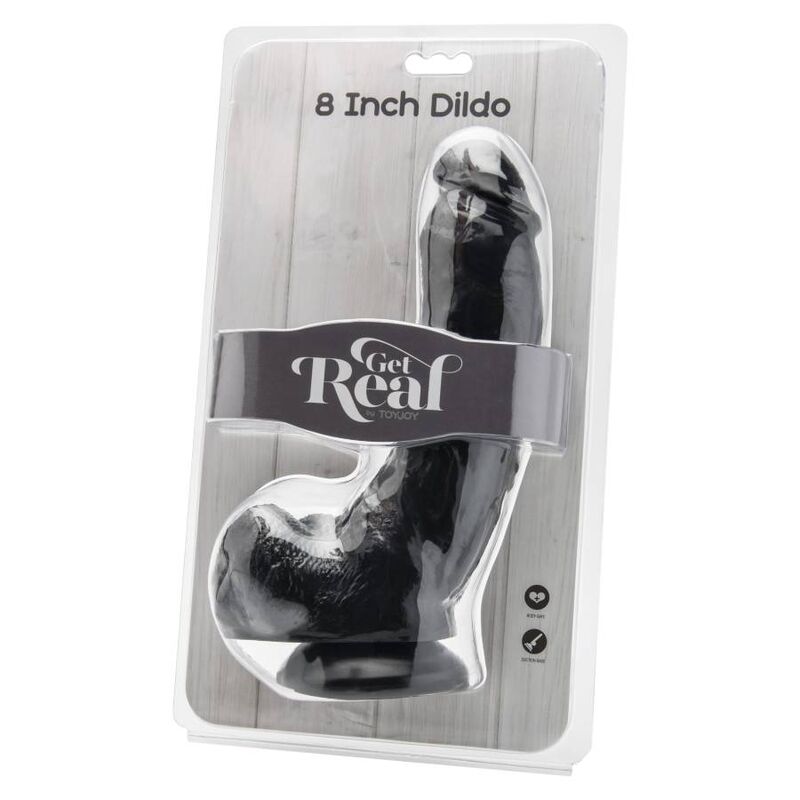 GET REAL - DILDO 20,5 CM WITH BALLS BLACK