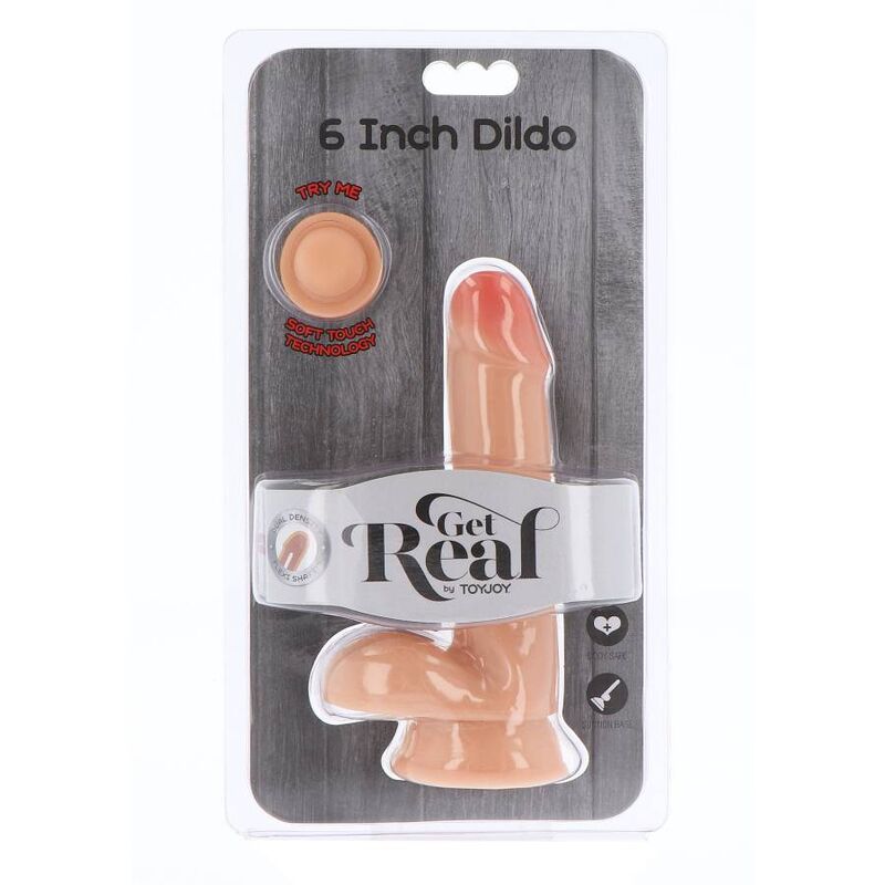 GET REAL - DUAL DENSITY DILDO 17 CM BALLS SKIN