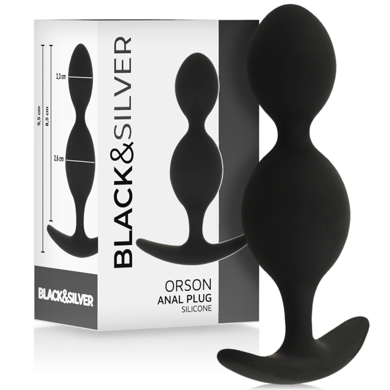 BLACK&SILVER - ORSON PLUG SILICONE 2 ANAL WAVES 9 CM