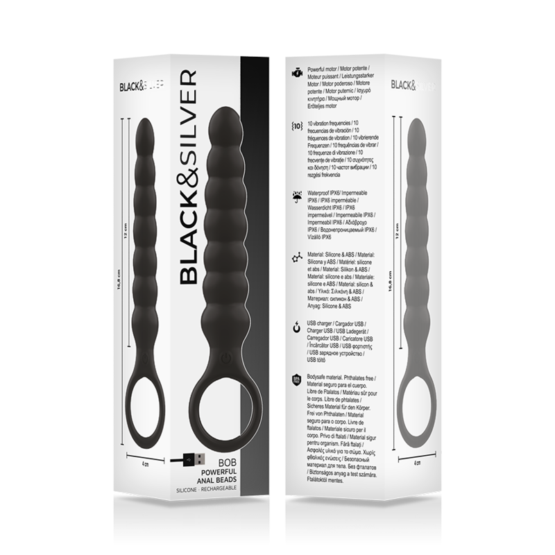 BLACK&SILVER - BOB POWERFUL SILICONE ANAL DILATOR