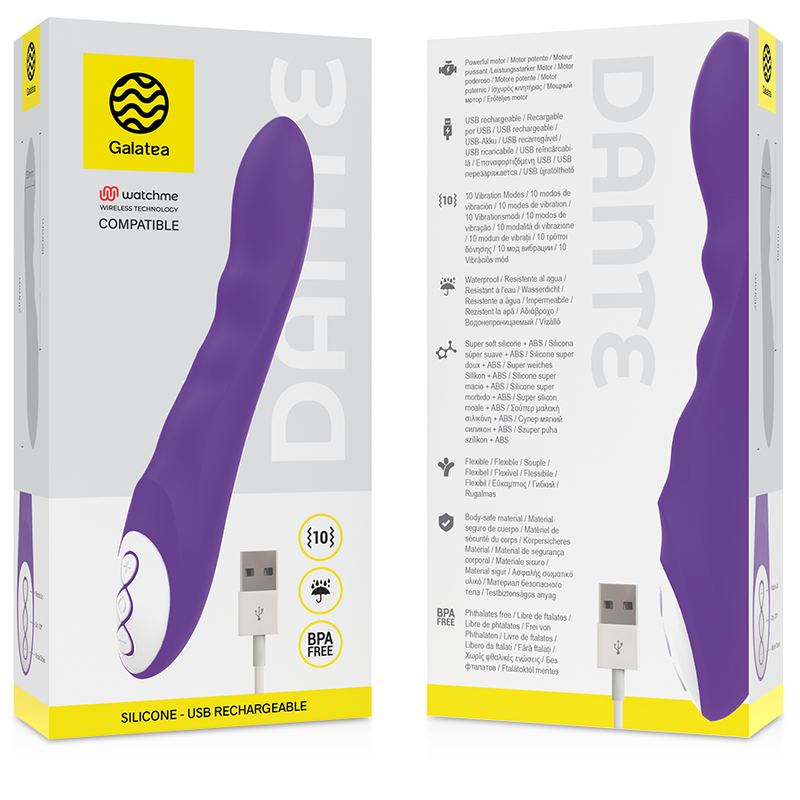 GALATEA - VIBRADOR DANTE LILAC COMPATÍVEL COM A TECNOLOGIA WATCHME WIRELESS