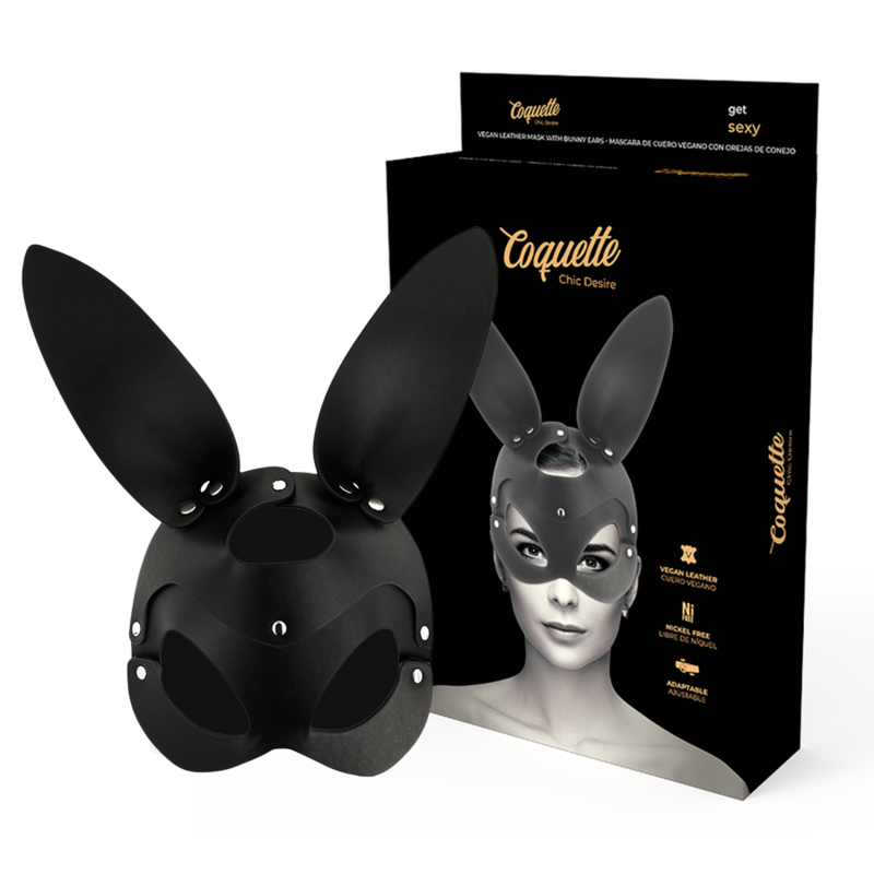 COQUETTE CHIC DESIRE - VEGAN LEATHER MASK WITH BUNNY EARS