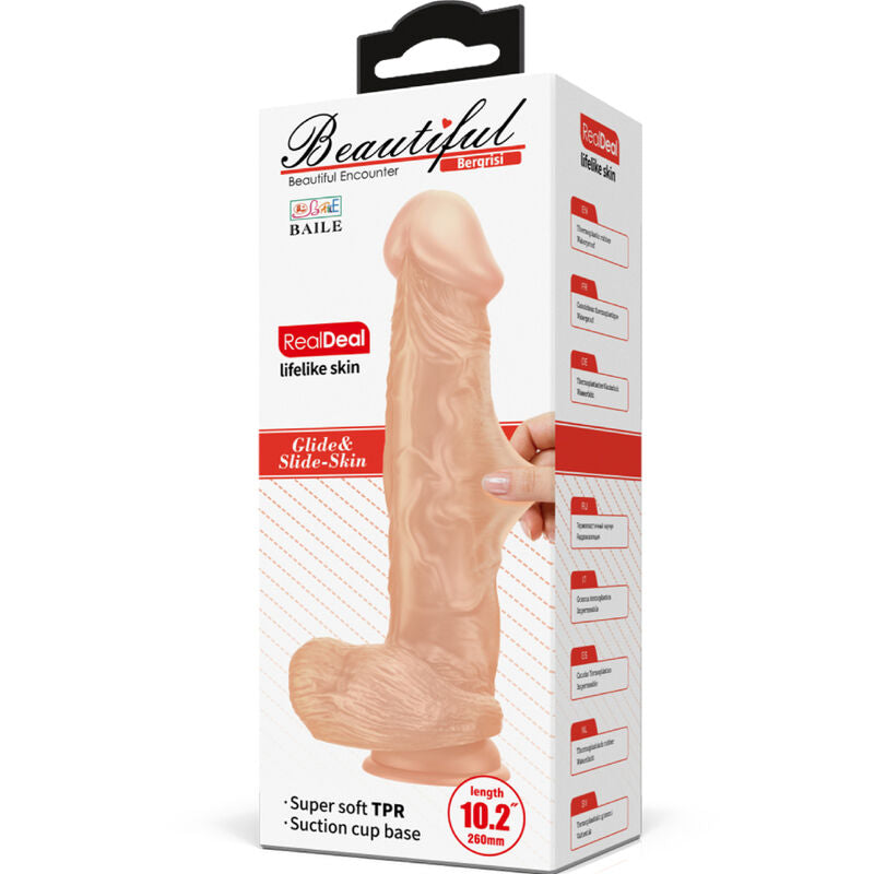 BAILE - BEAUTIFUL ENCOUNTER BERGRISI FLEXIBLE REALISTIC DILDO 26 CM NATURAL