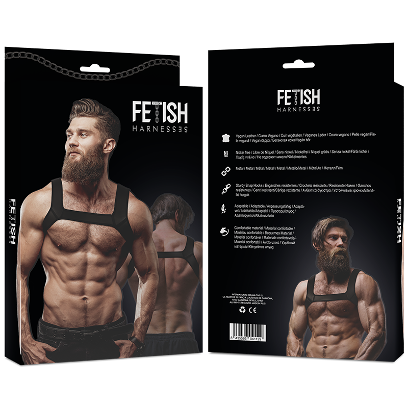 FETISH SUBMISSIVE ATTITUDE - NEOPRENE CHEST HARNESS FOR MEN SIZE M