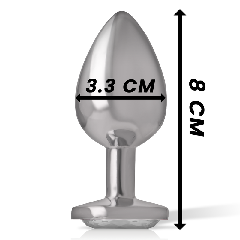 INTENSE - ALUMINUM METAL ANAL PLUG WHITE HEART SIZE M