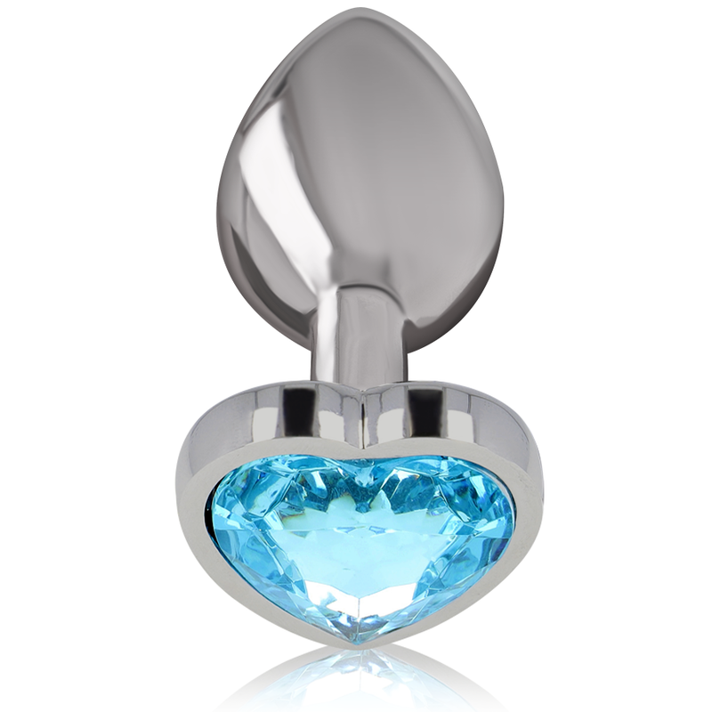 INTENSE - ALUMINUM METAL ANAL PLUG BLUE HEART SIZE M