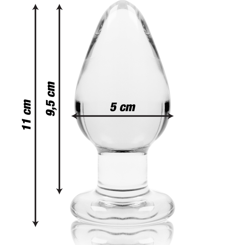 NEBULA SERIES BY IBIZA - MODEL 3 ANAL PLUG BOROSILICATE GLASS TRANSPARENT 11 CM -O- 5 CM