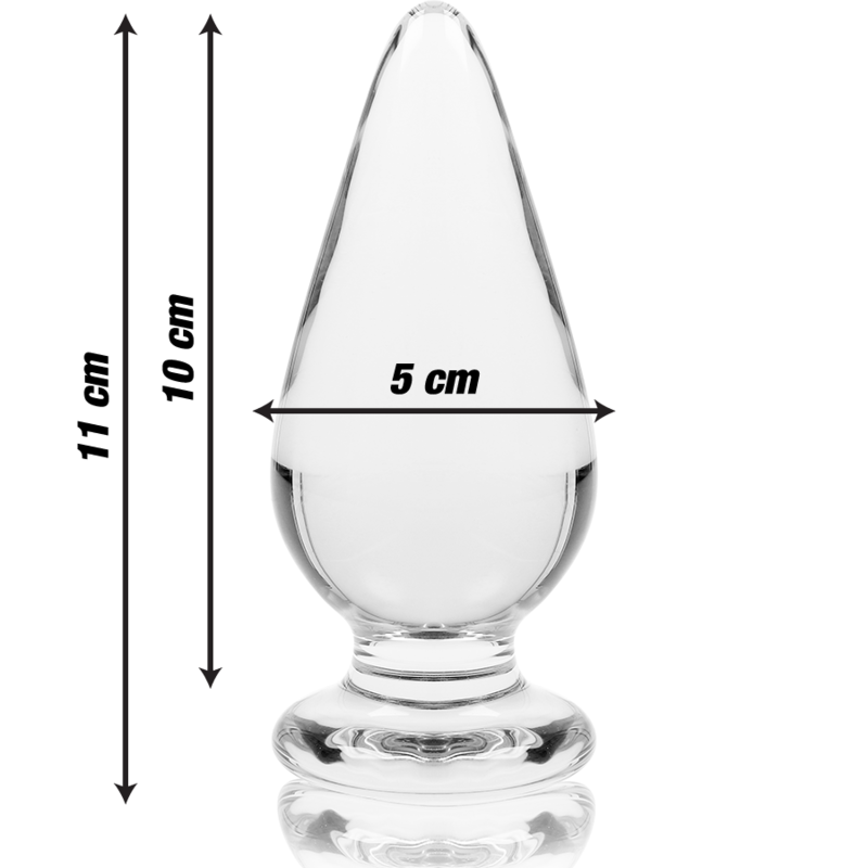 NEBULA SERIES BY IBIZA - MODEL 4 ANAL PLUG BOROSILICATE GLASS CLEAR 11 CM -O- 5 CM