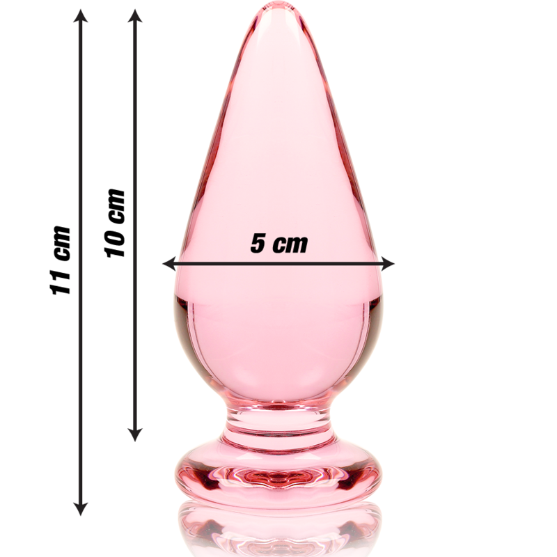 NEBULA SERIES BY IBIZA - MODEL 4 ANAL PLUG BOROSILICATE GLASS CLEAR 11 CM -O- 5 CM