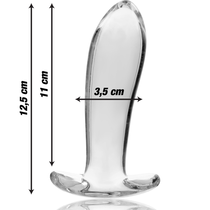 NEBULA SERIES BY IBIZA - MODEL 5 ANAL PLUG BOROSILICATE GLASS CLEAR 12.5 CM -O- 3.5 CM