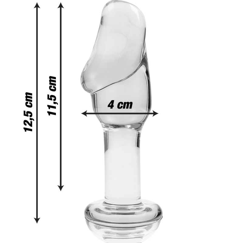 NEBULA SERIES BY IBIZA - MODEL 6 ANAL PLUG BOROSILICATE GLASS CLEAR 12.5 CM -O- 4 CM