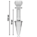 NEBULA SERIES BY IBIZA - MODEL 7 ANAL PLUG BOROSILICATE GLASS CLEAR 13.5 CM -O- 3 CM