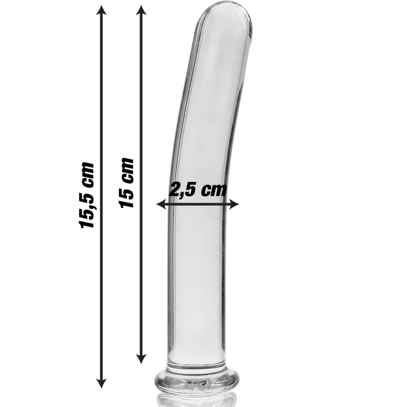 NEBULA SERIES BY IBIZA - MODEL 9 DILDO BOROSILICATE GLASS CLEAR 15.5 CM -O- 2.5 CM