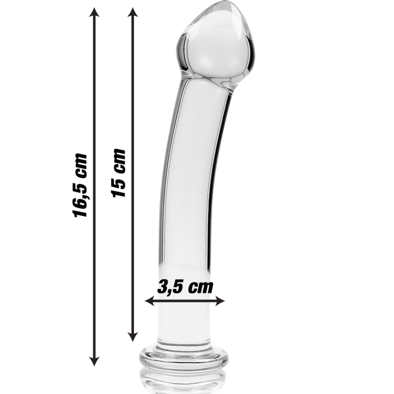 NEBULA SERIES BY IBIZA - MODEL 11 DILDO BOROSILICATE GLASS CLEAR 16 CM -O- 3 CM