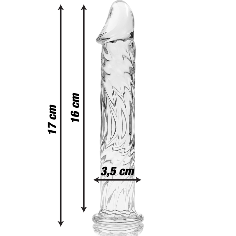 NEBULA SERIES BY IBIZA - MODEL 12 DILDO BOROSILICATE GLASS CLEAR 17 CM -O- 3.5 CM