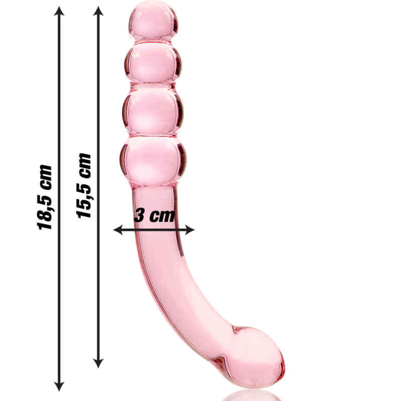 NEBULA SERIES BY IBIZA - MODEL 14 DILDO BOROSILICATE GLASS PINK 18.5 CM -O- 3 CM