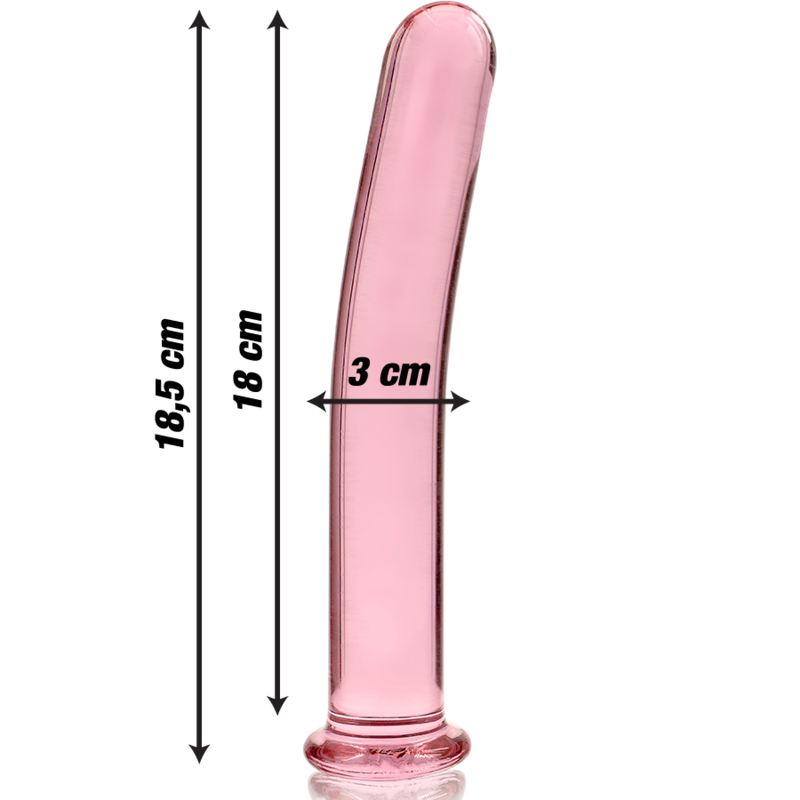 NEBULA SERIES BY IBIZA - MODEL 17 DILDO BOROSILICATE GLASS CLEAR 18.5 CM -O- 3 CM